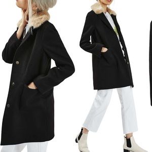 Top Shop, retro coat with fur collar. Black.Coming soon! 6 US (fits like 2-4)